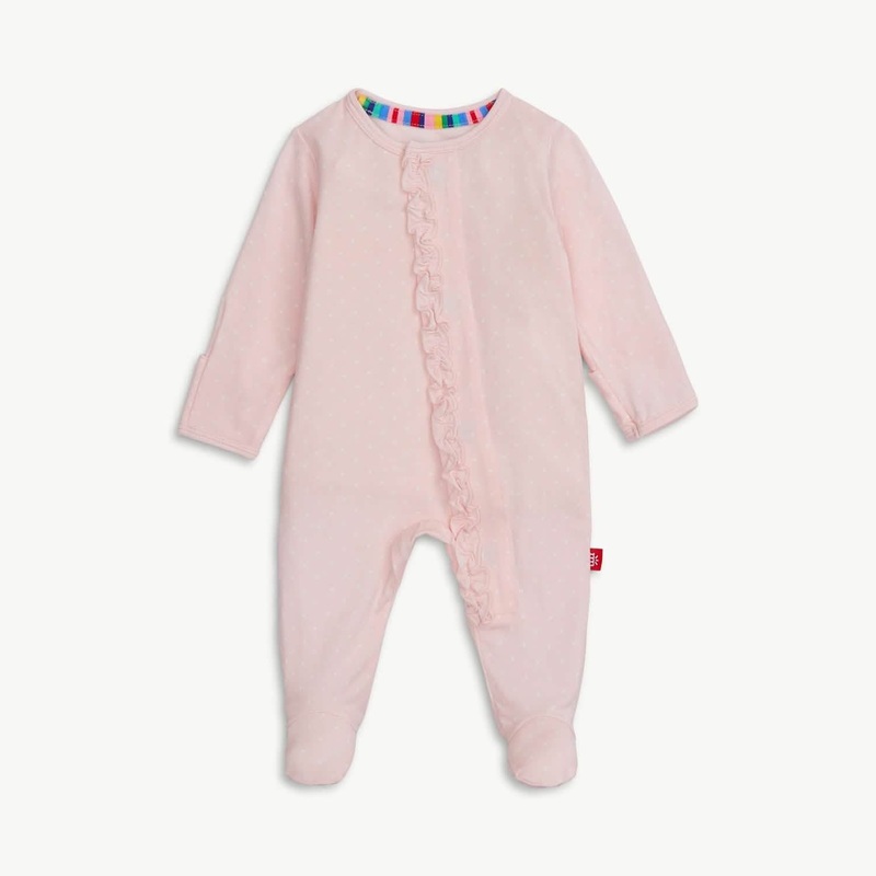 Modal Magnetic Footie – Pink Pin Dots PRE
