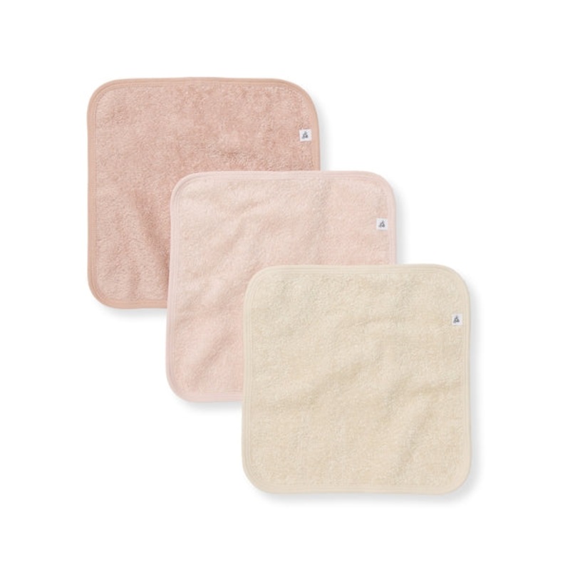 Organic Solid Terry Washcloths 3 Pack – Pink Sand