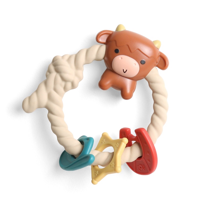 Ritzy Silicone Teether Rattle – Highland Cow
