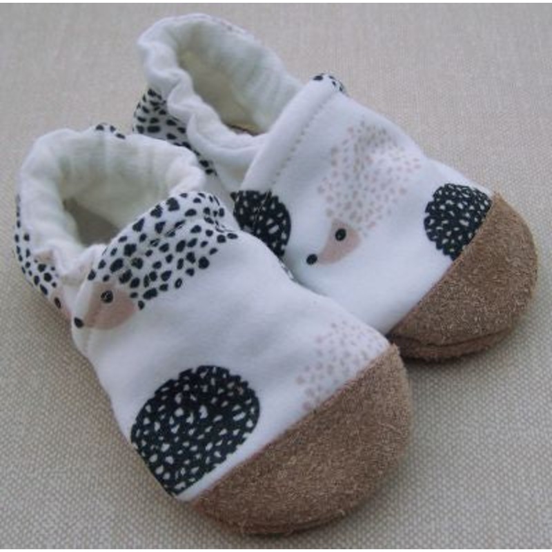 Organic Cotton Knit Slippers – Hedgehog 3-6m