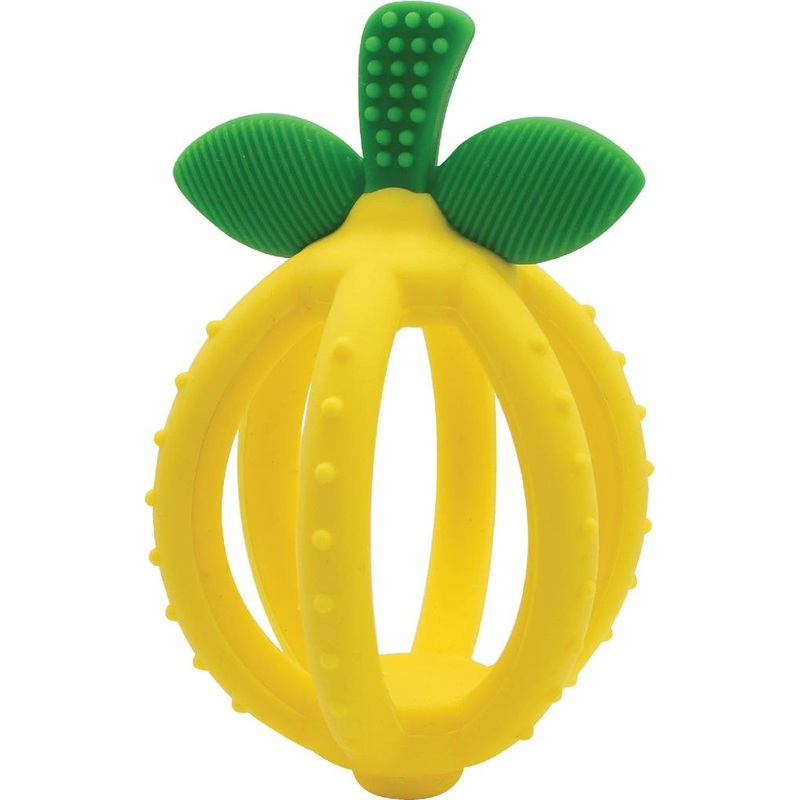 Bitzy Biter Teething Ball and Training Toothbrush – Yellow Lemon