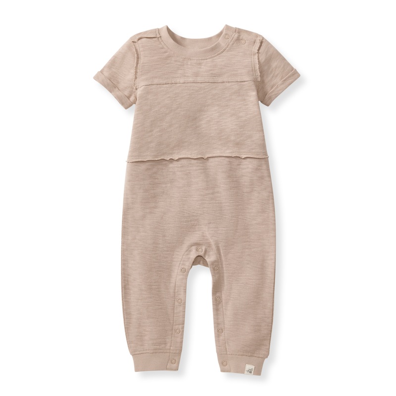 Chunky Slub Jumpsuit – Soft Mocha 0-3m