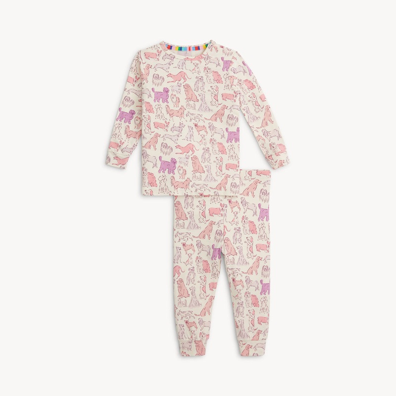 Modal Magnetic Long Sleeve Toddler Pajamas with Ruffles – Pink it’s a PAW-TY 18-24m