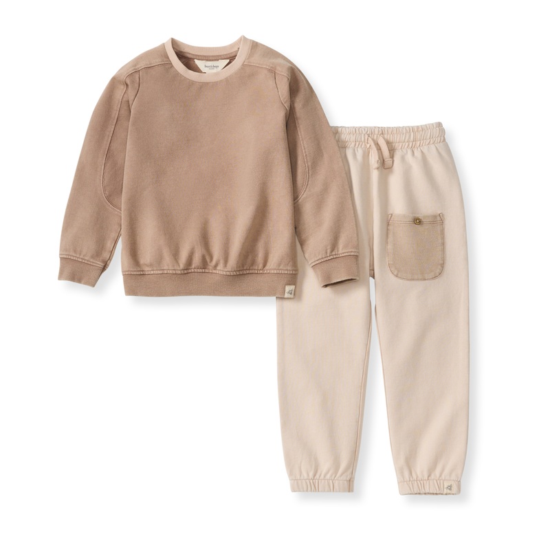 Organic Cotton Acid Wash Sweatshirt Set – Ginger Loaf 0-3m
