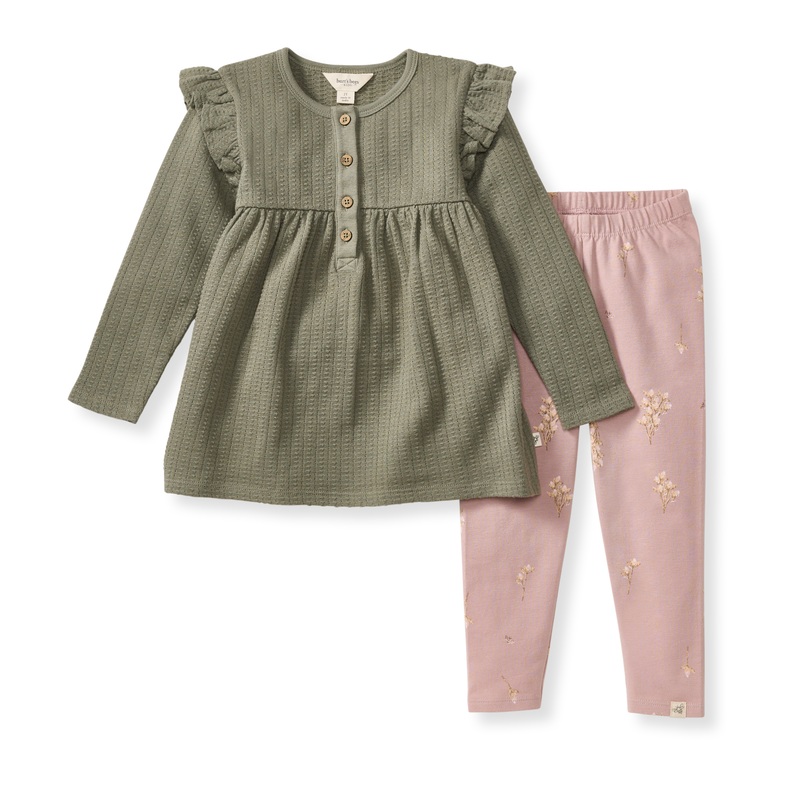 Organic Cotton Budding Beauty Tunic Set – Tranquility 0-3m