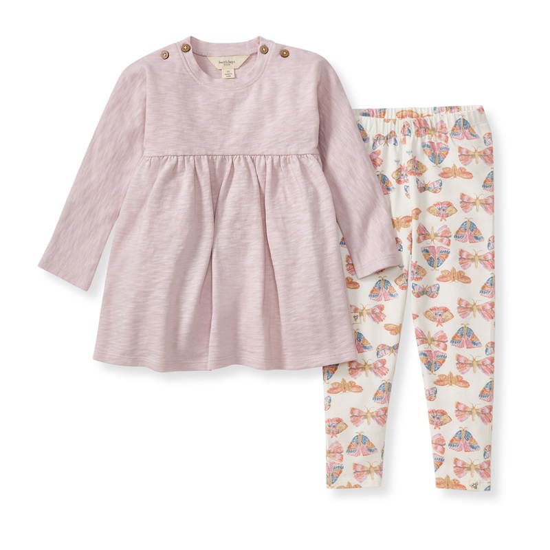 Organic Cotton Chunky Slub Tunic Set – Soft Violet 0-3m