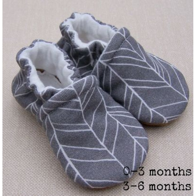 Organic Cotton Knit Slippers – Grey Feather 3-6m