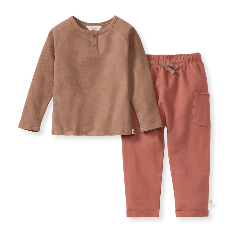 Organic Cotton Textured Knit Tee and Pant Set – Ginger Loaf 0-3m