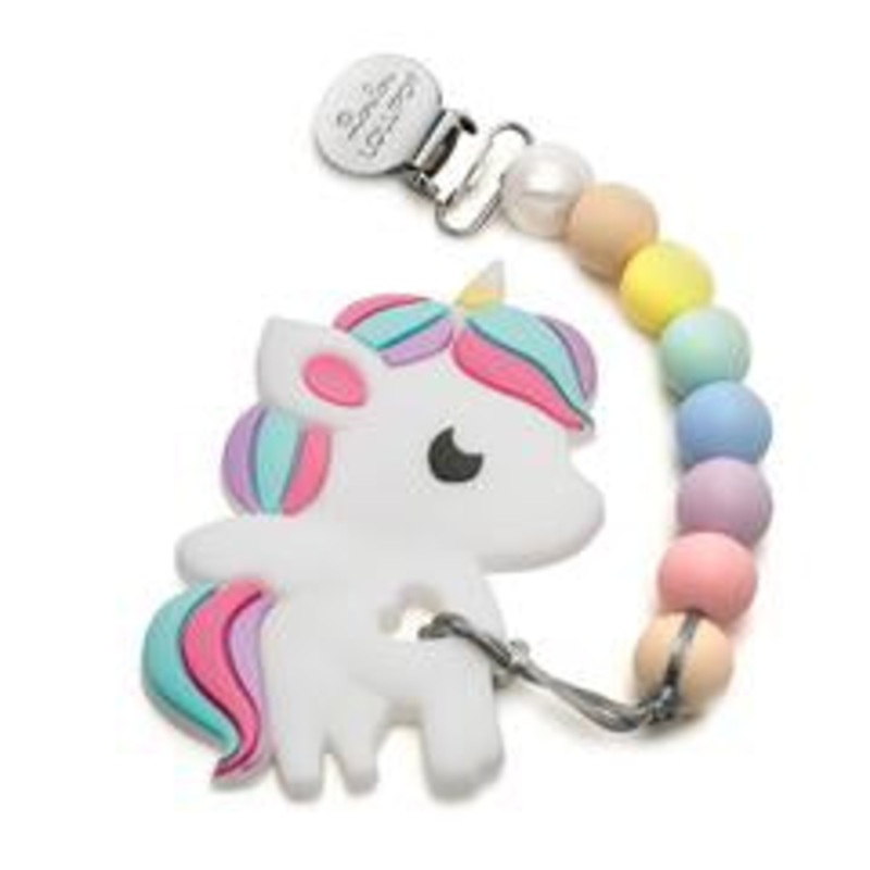 Silicone Teether With Clip – Unicorn
