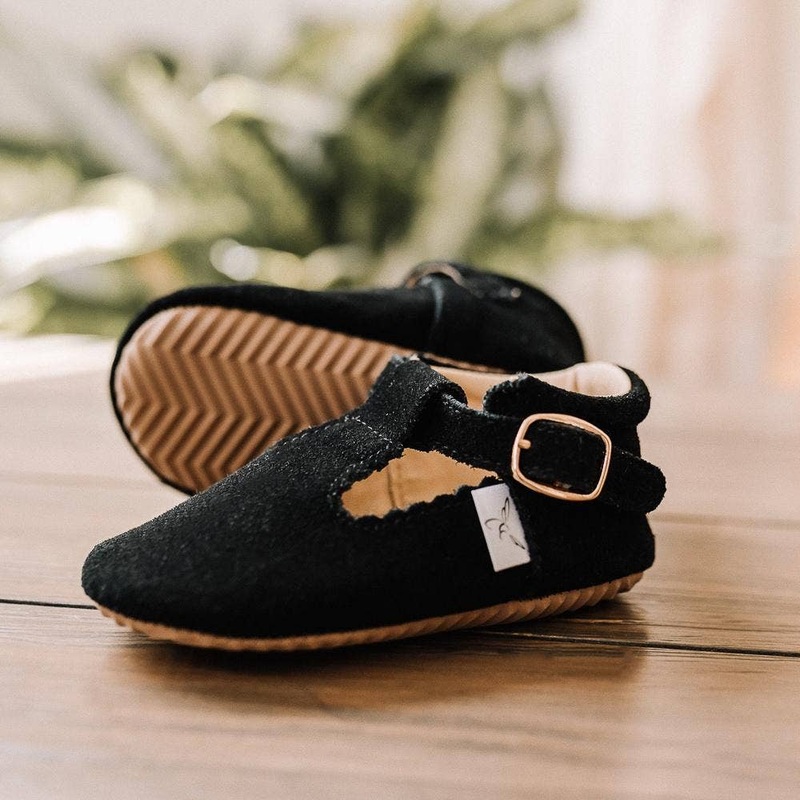Black T-Bar Moccasin with Anti-Slip Sole 2 (3-6m)