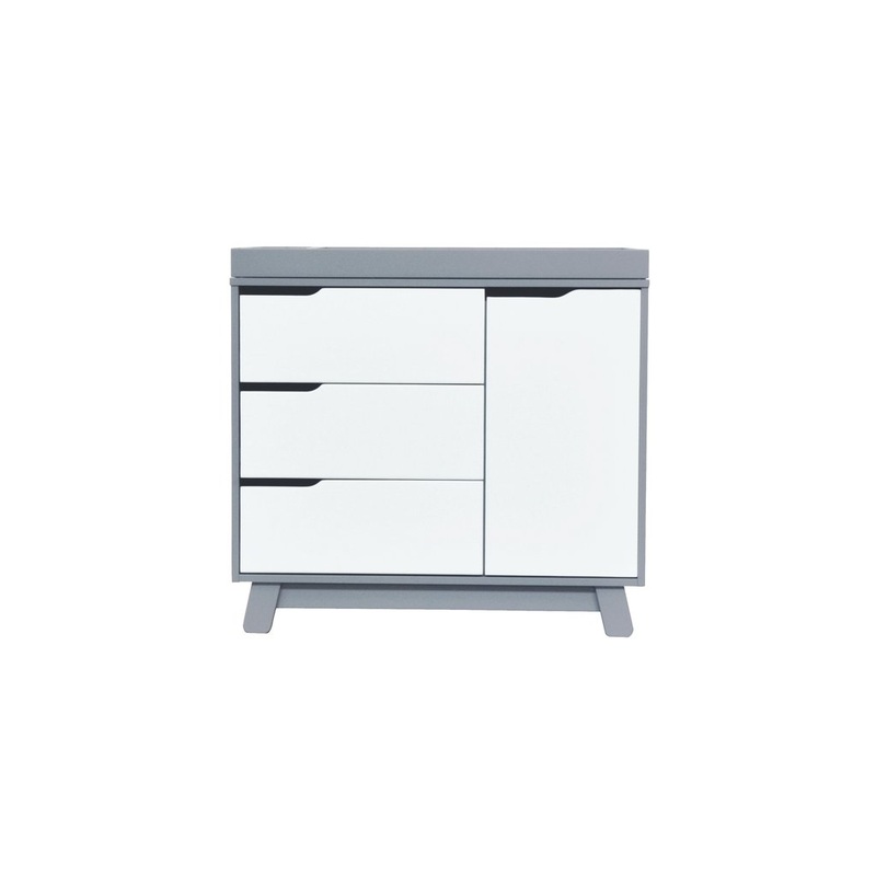 Hudson 3 Drawer Dresser with Removable Changing Tray – Various Colors Grey/White
