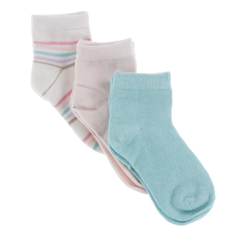 Kickee Socks (Set of 3) – Macaroon, Cupcake Stripe and Summer Sky 0-6m