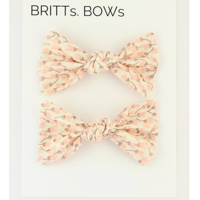 Knot Pigtail Clips – Various Colors Rose Floral
