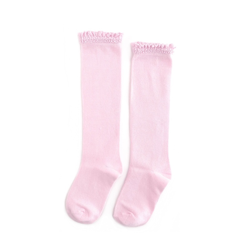 Lace Top Knee High Socks – Various Colors and Sizes Cotton Candy 0-6m