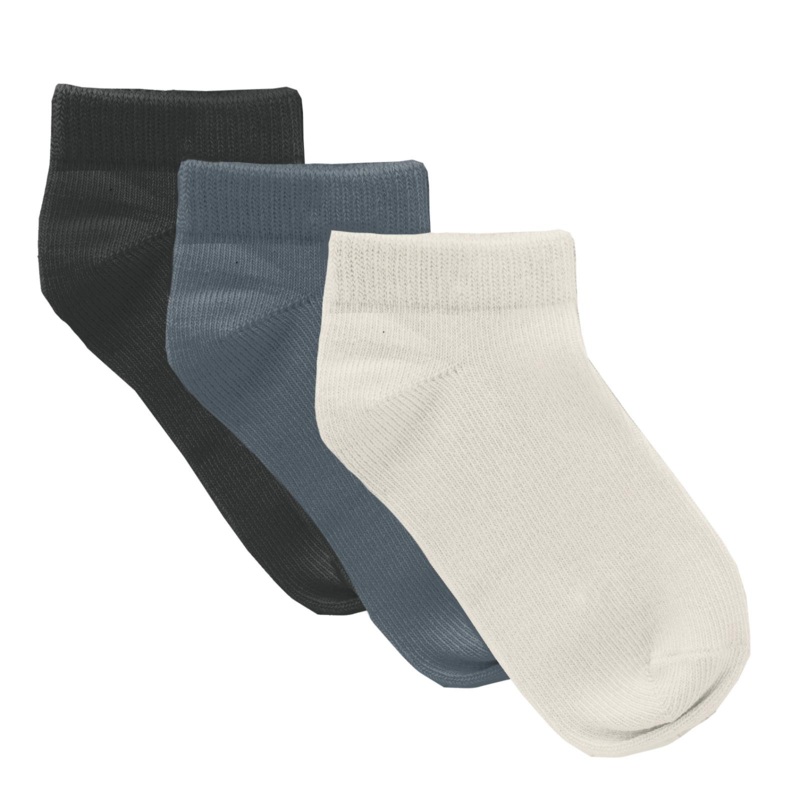 Low Ankle Sock Set (Natural, Midnight, and Slate) 0-6m