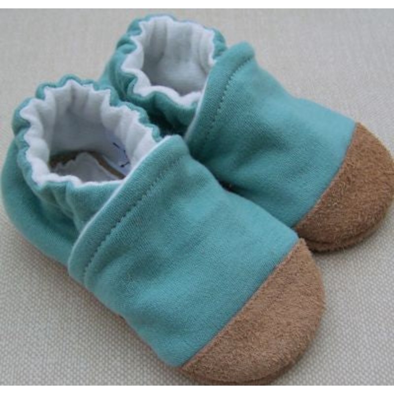 Organic Cotton Knit Slippers –  Ribbed Pond 3-6m