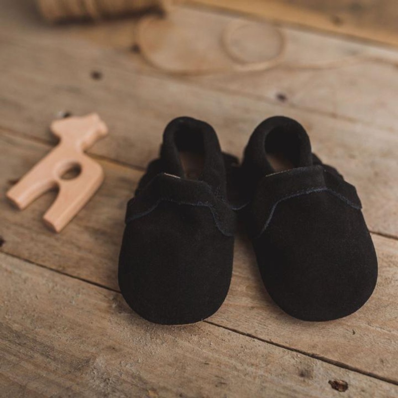 Soft Sole Suede Moccasin – Black 2