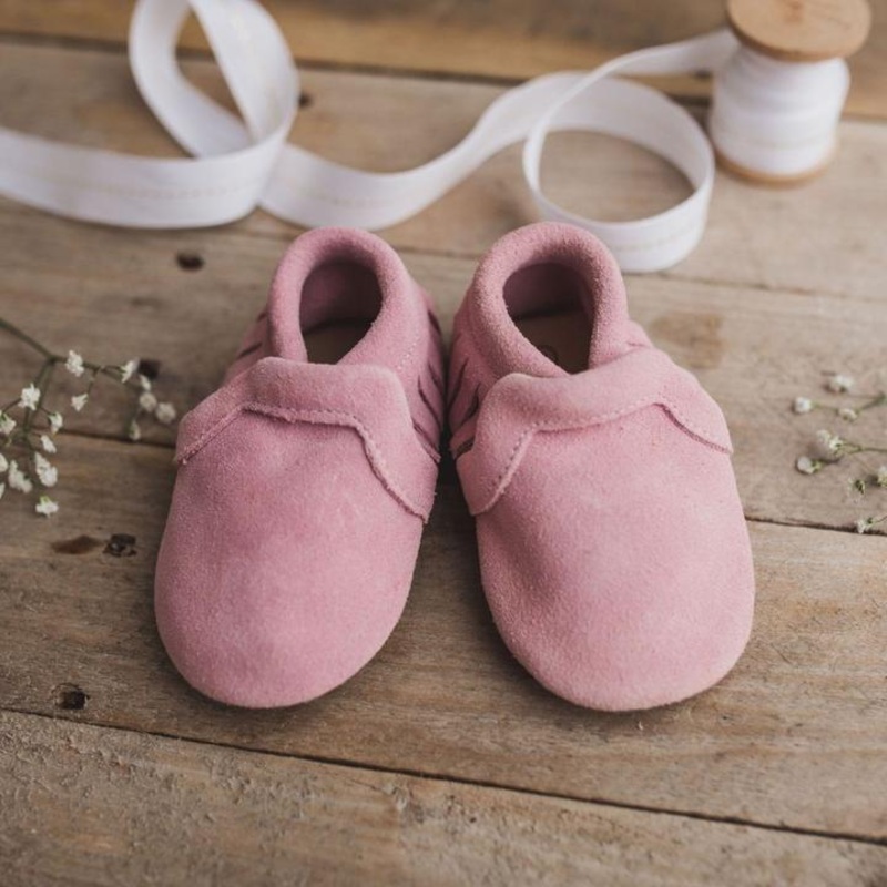 Soft Sole Suede Moccasin – Pink 2 (3-6m)