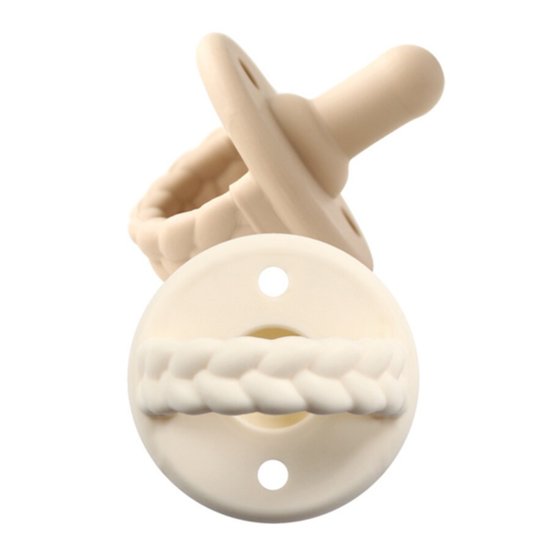 Braid Sweetie Soother Pacifiers – 2 Pack – Toast & Buttercream Toast & Buttercream