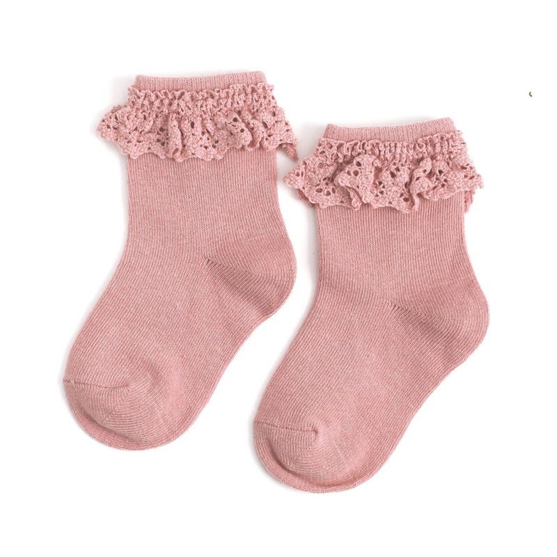 Lace Midi Socks – Various Colors and Sizes Blush Pink 0-6m