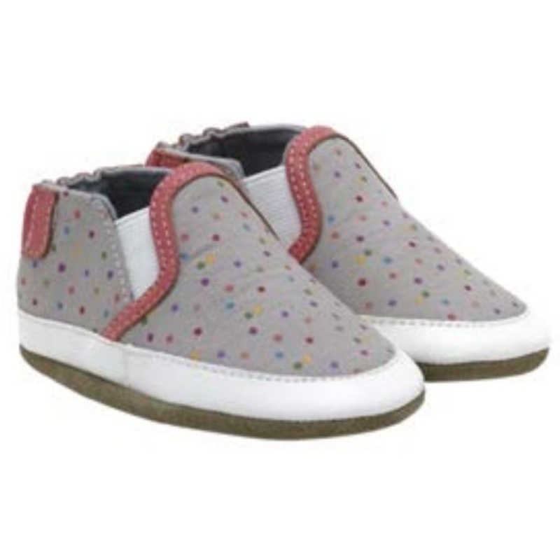 Soft Sole Polka Dot Polly – Grey (0-6m)