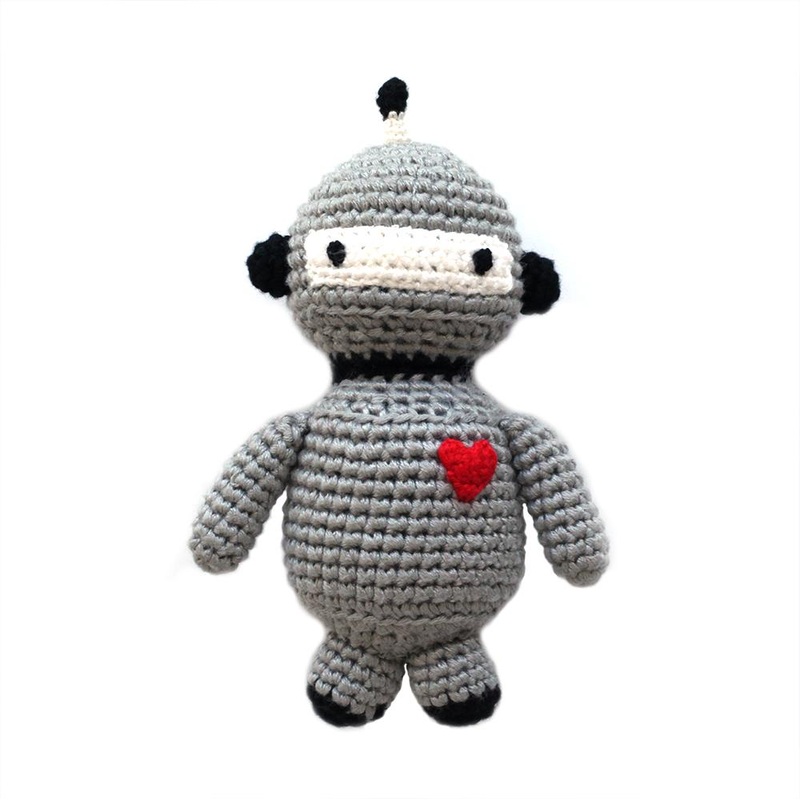 Hand Crocheted Rattle – Various Robot
