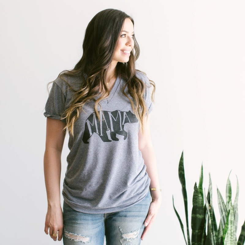 Mama Bear Adult V Neck Tee XS