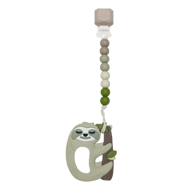 Silicone Teether With Gem Clip – Sloth