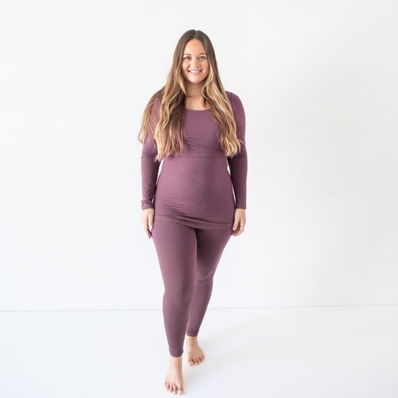 Jane Nursing Pajama Set – Burgundy Plum S