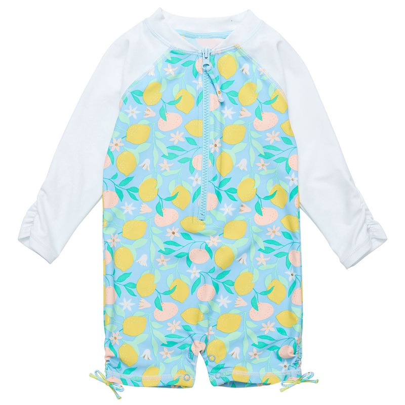 Lemon Drops Long Sleeve Sun Suit 0-6m