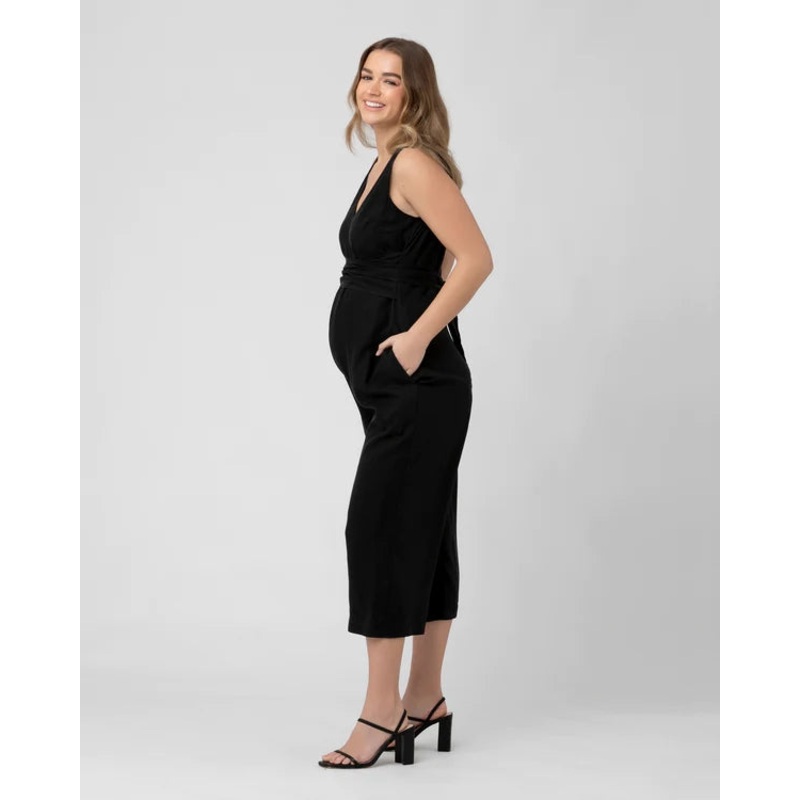 Naomi Tencel Maternity Jumpsuit – Black S