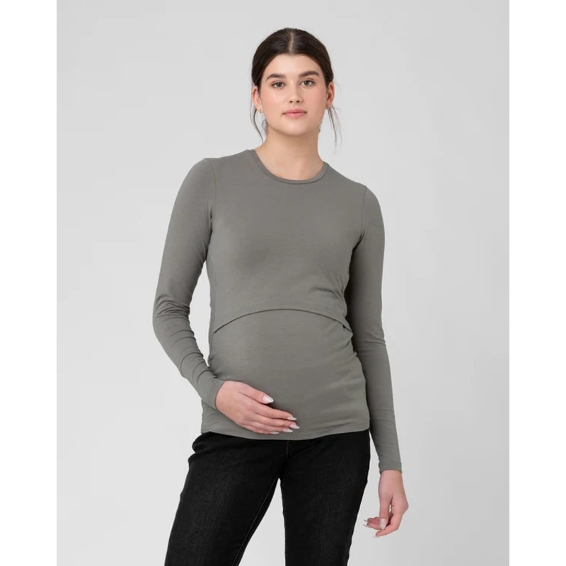 Organic Cotton Nursing Top – Moss XS