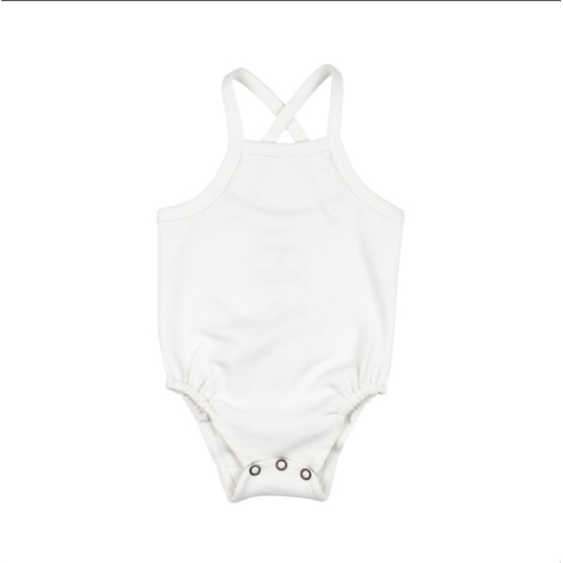 Organic Criss-Cross Bodysuit – White 0-3m