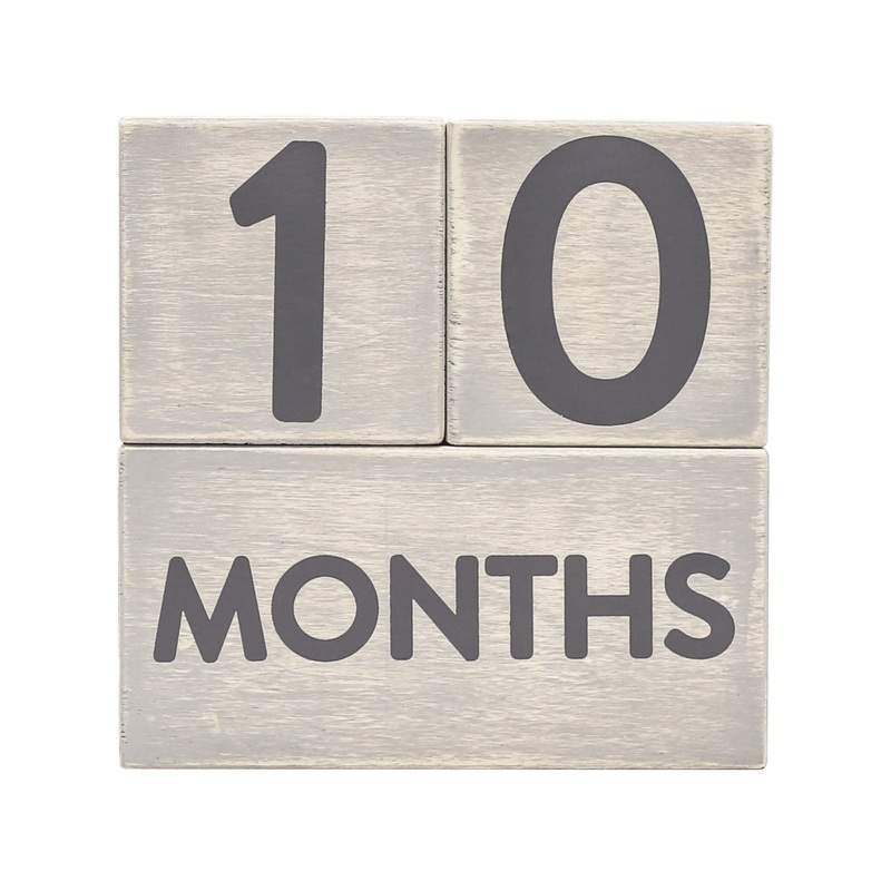 Wooden Milestone Age Blocks – Gray