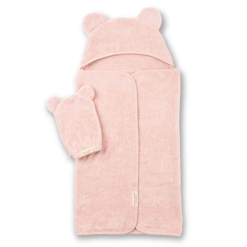 Hooded Towel + Wash Mitt Set – Blush