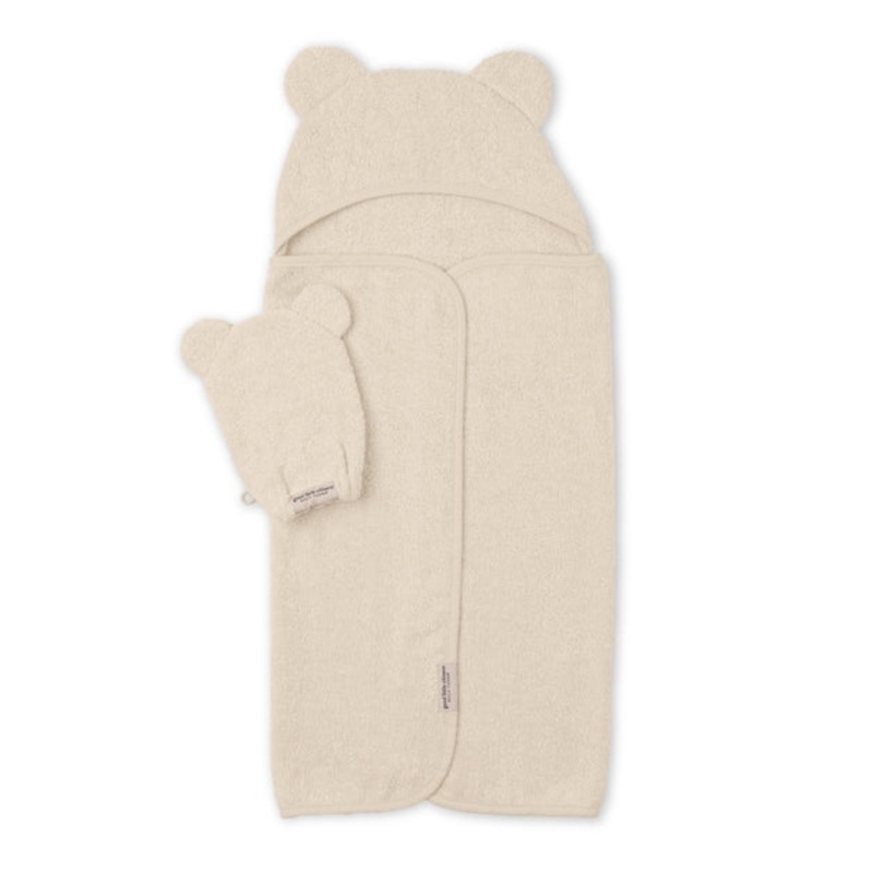 Hooded Towel + Wash Mitt Set – Linen