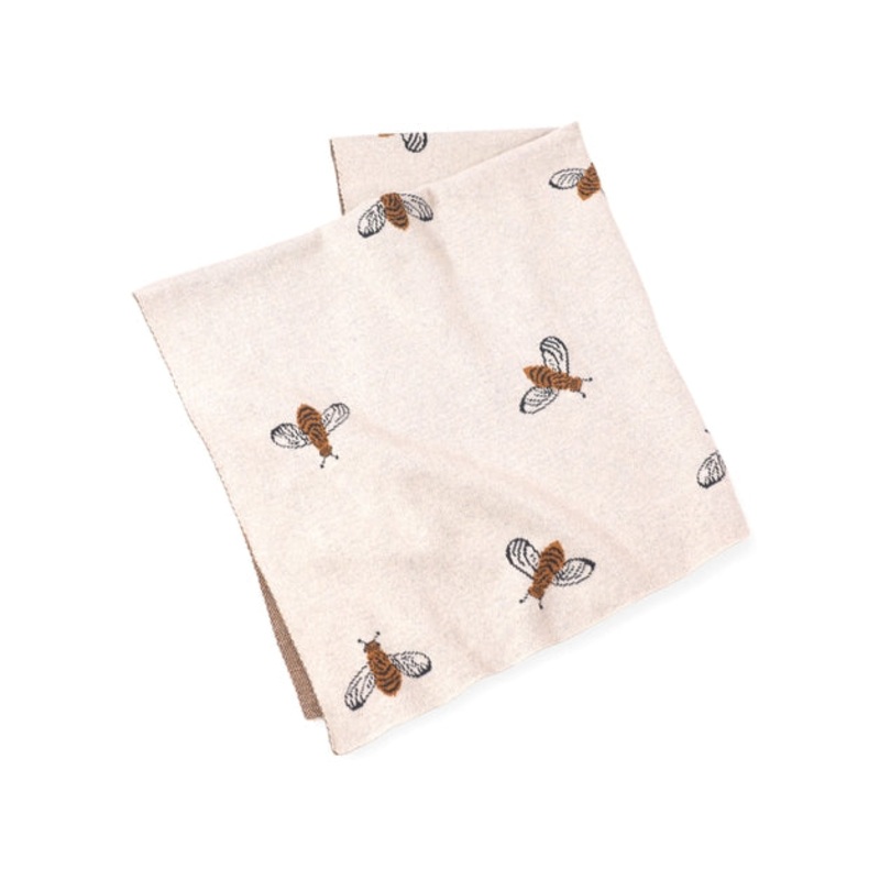 Organic Jacquard Sweater Knit Baby Blanket – Bee