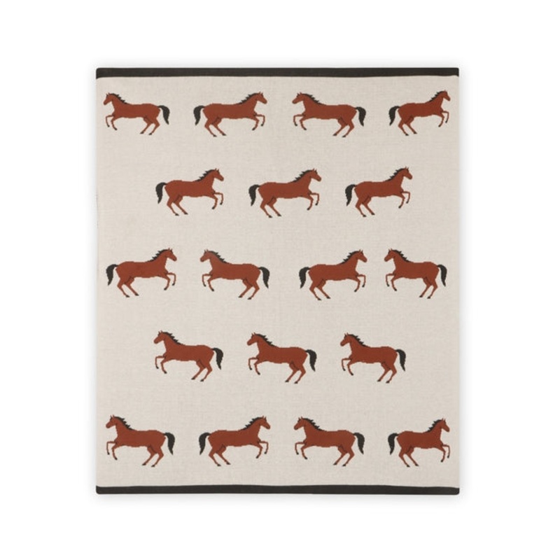 Organic Jacquard Sweater Knit Baby Blanket – Horse