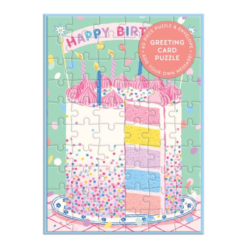 Greeting Card Puzzle – Various Designs Confettie Birthday Cake