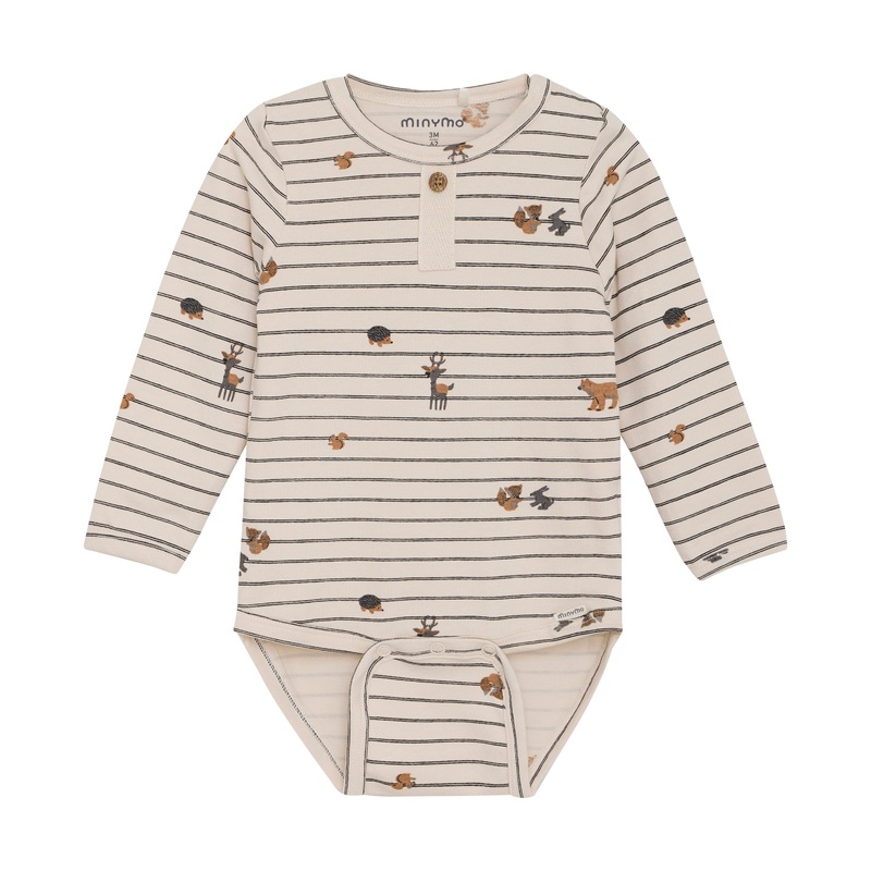 Long Sleeve Bodysuit – Woodland Stripe 3M (62)