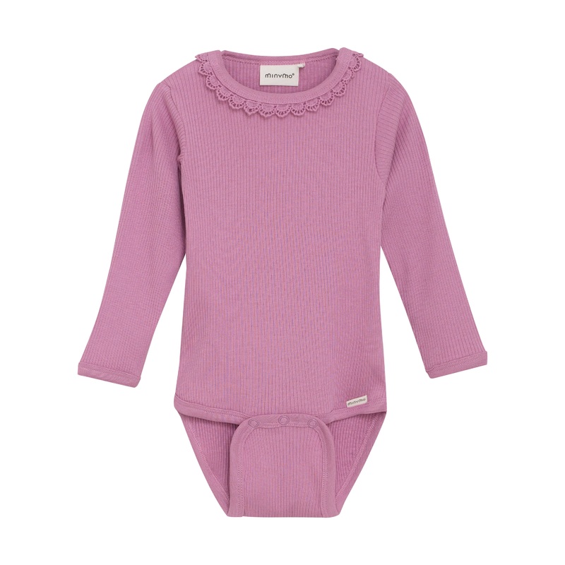 Long Sleeve Ribbed Bodysuit – Mauve Orchid 1m (56)